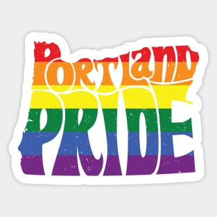 Portland Pride Festival - Oregon Silhouette  - Rainbow - Vintage Sticker